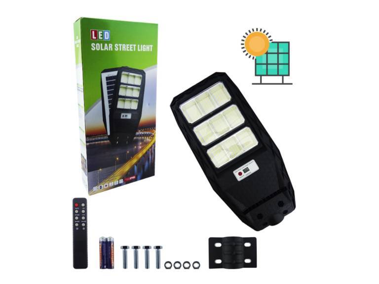 Foco Poste Solar 600 Watt 9 Placas 360 LED con Control