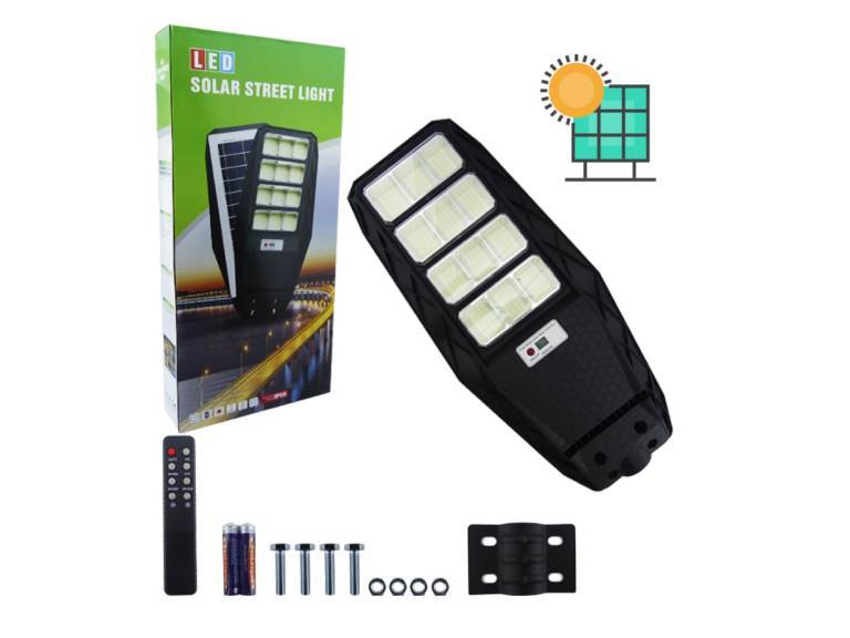 Foco Poste Solar 800 Watt 12 Placas 480 LED con Control Importclick
