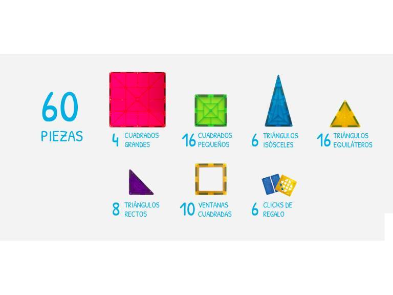 Juego 60 Piezas Magnéticas