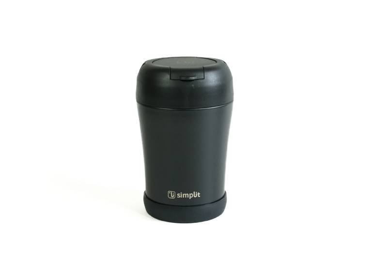 Termo Comida 400ml Negro Cuchara Acero Inox Simplit