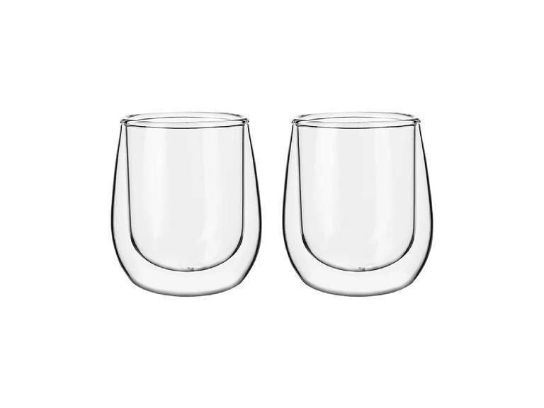 Set 2 Tazas Vidrio Doble Pared Expreso 80 ml Simplit