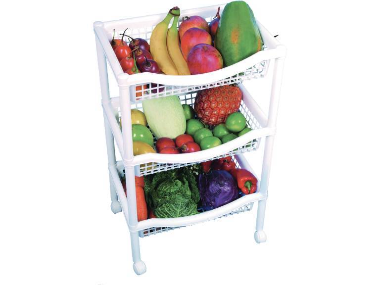 Canasta Movil Rectangular Blanco 45x31x72 cms Rimax