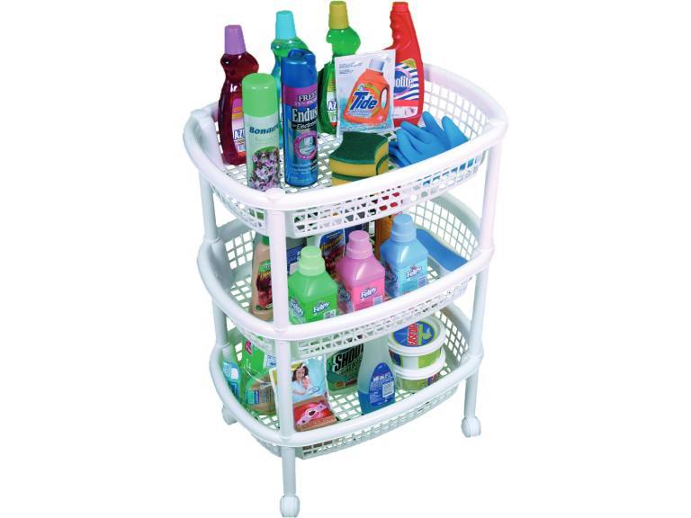 Canasta Movil Ovalada Blanco 54.5x39.2x71.5 cms Rimax
