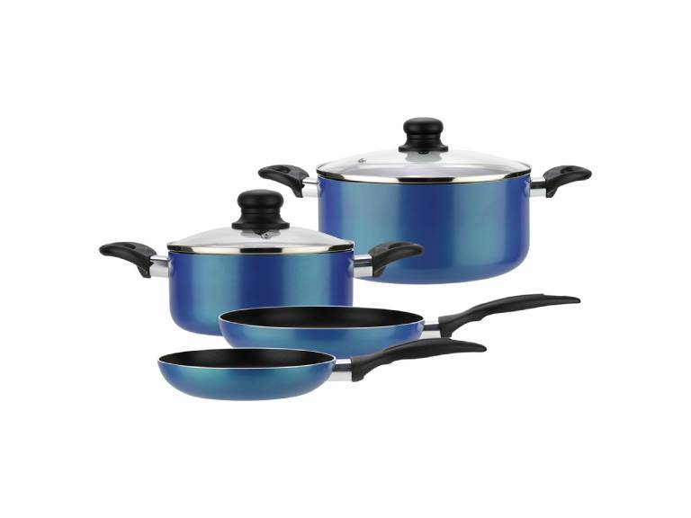 Batería de cocina de aluminio 6 Piezas Azul Gourmet