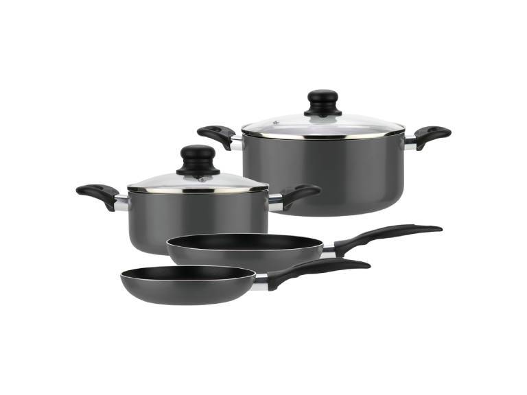 Batería de cocina de aluminio 6 Piezas Gris Gourmet