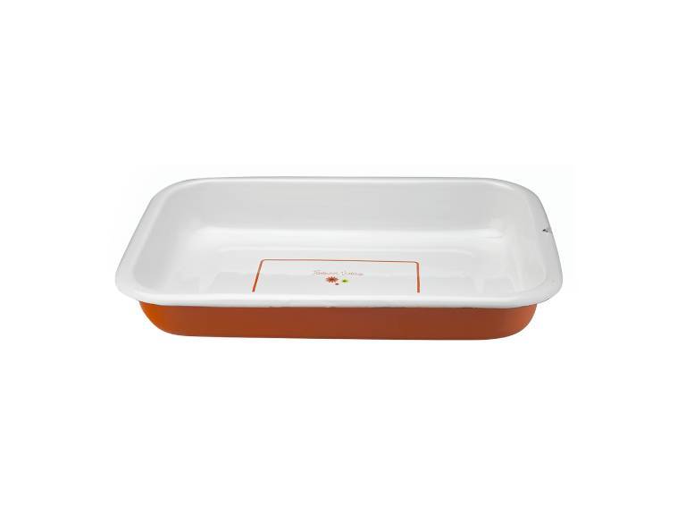 Bandeja de horno 44 cm acero vitrificado Vintage naranja