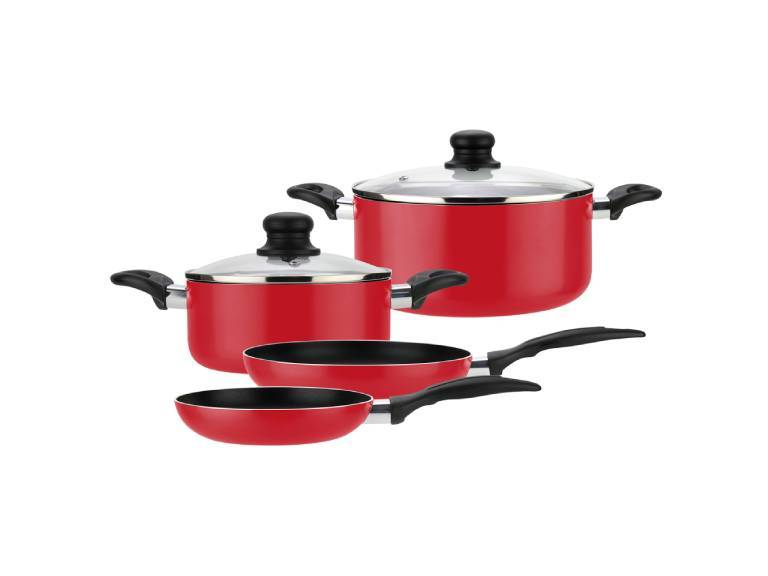 Batería de cocina de aluminio 6 Piezas Roja Gourmet