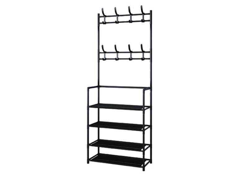 Rack estante organizador colgador 4 niveles negro Importclick
