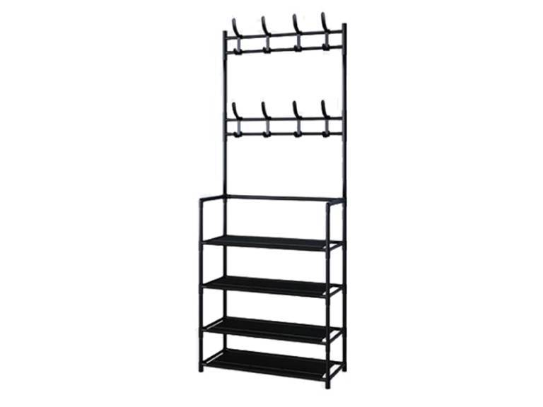 Rack estante organizador colgador 4 niveles negro