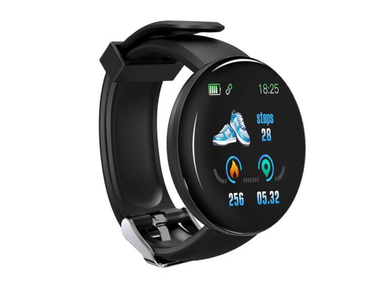 Reloj Smart Band carga USB redondo Negro