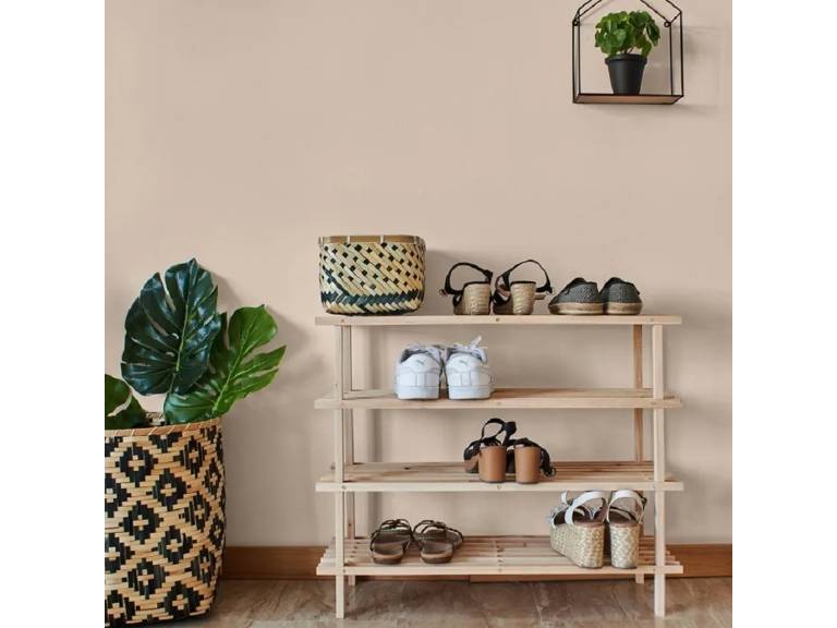 Zapatero Organizador de Madera con 4 Niveles Café Claro Importclick