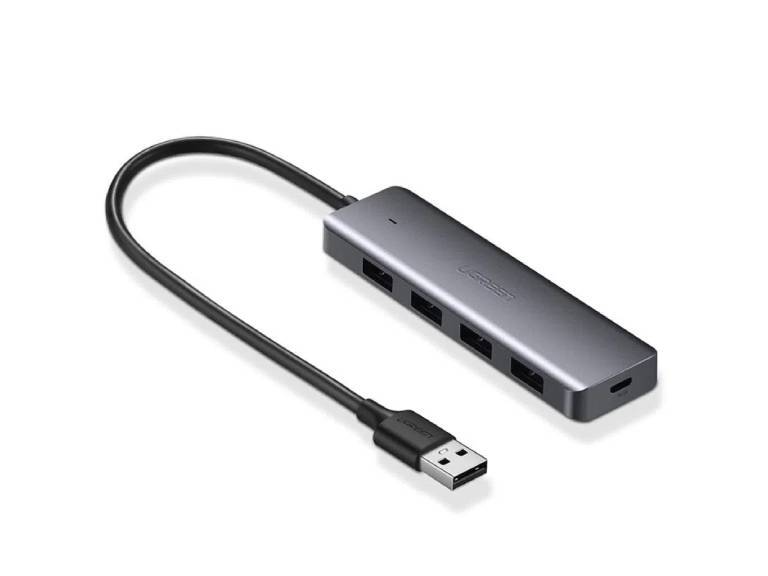 Hub Usb-A / 4 Usb-A 3.0 +(Powerport) Aluminio