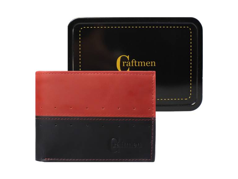 Billetera Bicolor 100% cuero Natural genuino