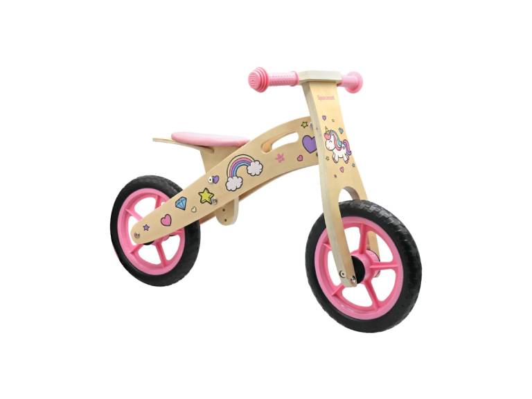 Bicicleta de Aprendizaje Equilibrio Madera Rosada
