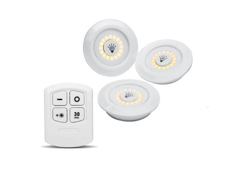Set de 3 luces de emergencia con control remoto