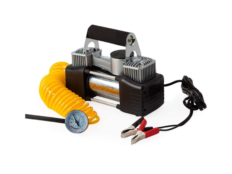 Compresor Aire Auto Metálico Doble Cilindro Retráctil Importclick