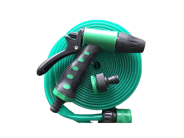 Manguera Flexible 1/2 Pulgada Rollo 15 MTS Pistola Acoples Verde Importclick