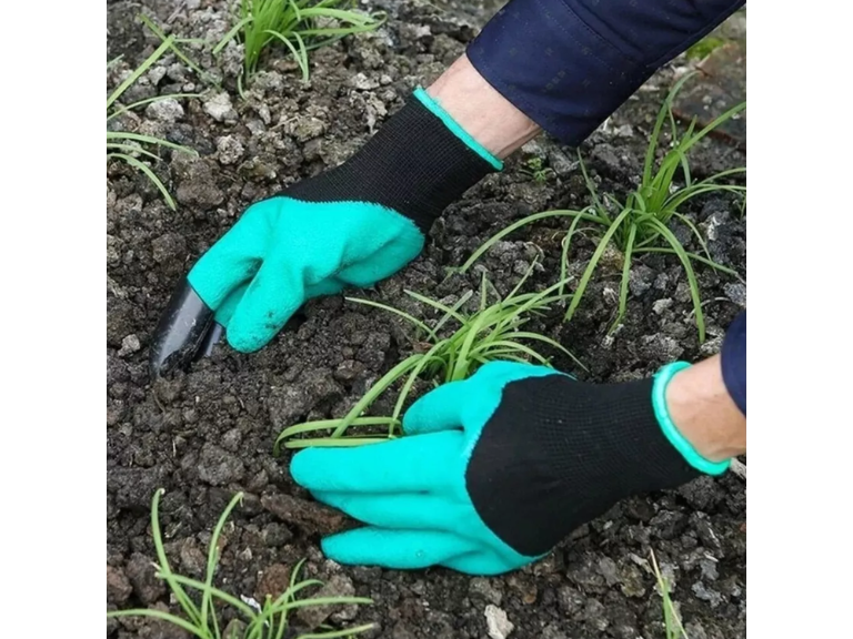 Guantes Trabajo Jardín Garras Tela Látex Verde Importclick