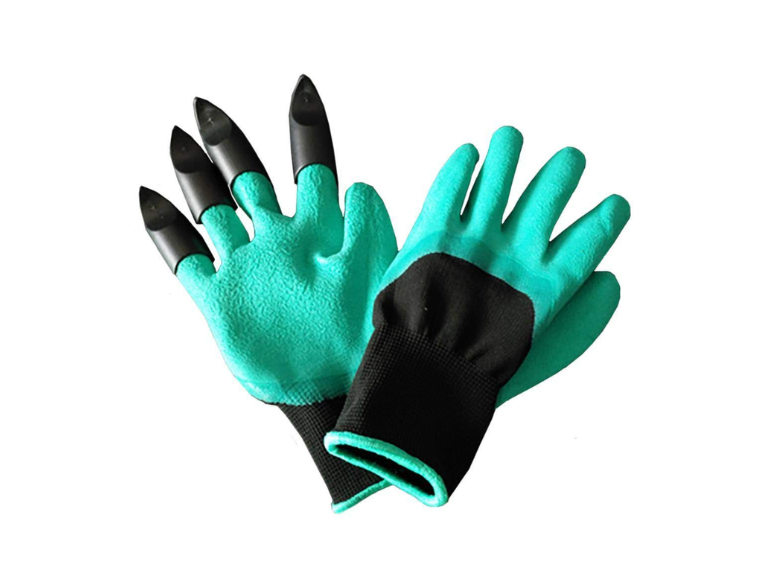 Guantes Trabajo Jardín Garras Tela Látex Verde Importclick