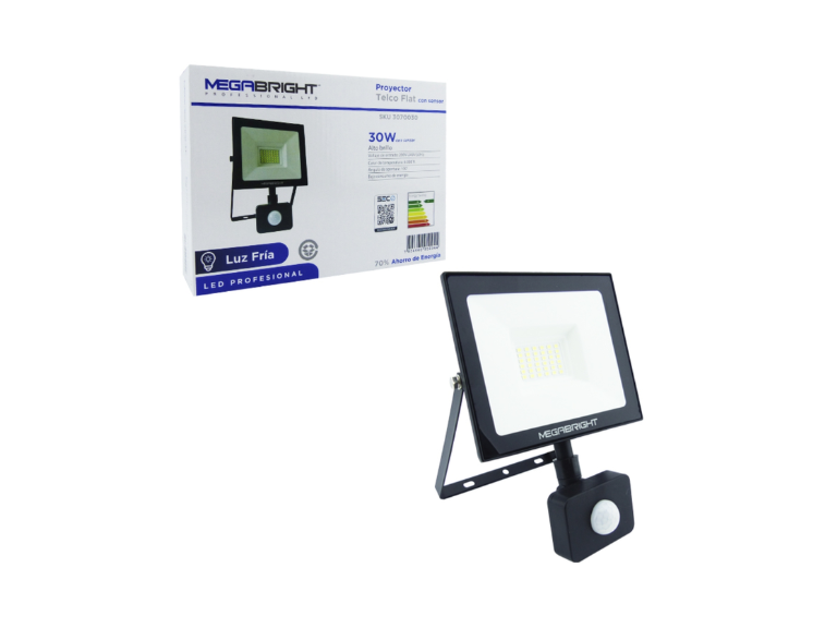 Foco LED Halógeno 30 Watt Sensor Movimiento Luz Fría Certificado Importclick