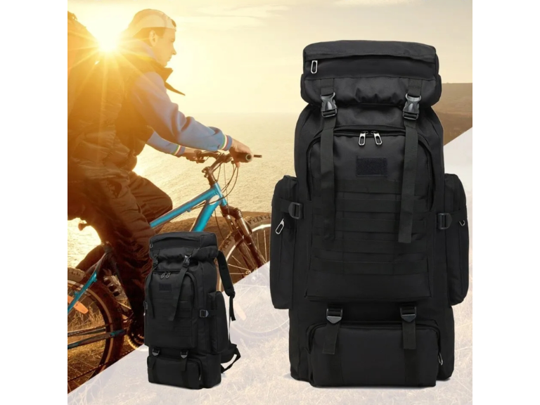 Mochila Táctica Camping Trekking Senderismo 80 L Negro Importclick