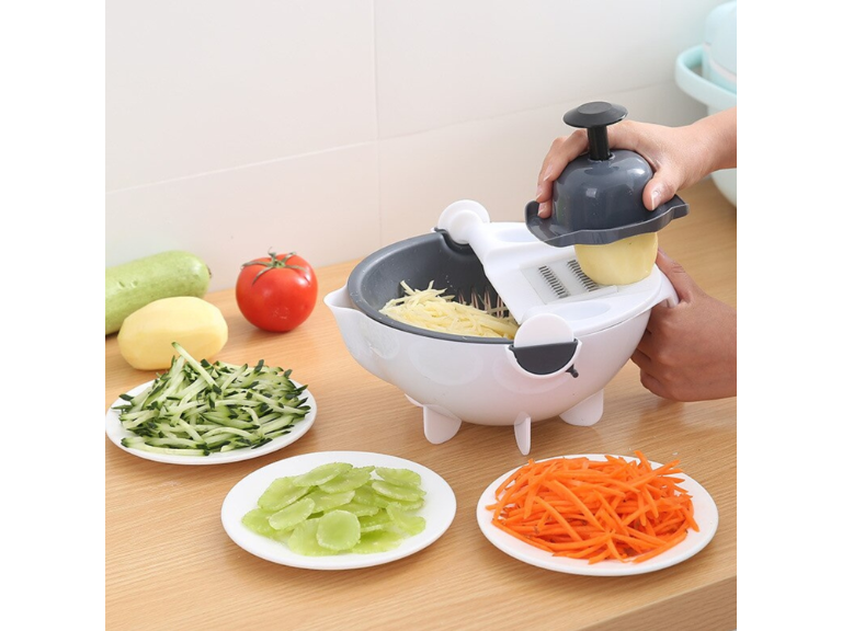 Mandolina Cortadora Verduras 9 En 1 Cesta Drenaje Importclick