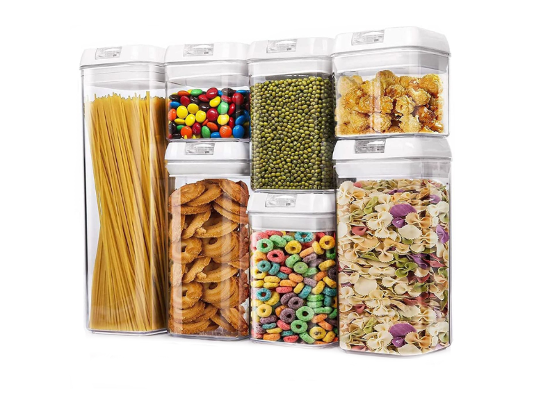 Set 7 Contenedores Herméticos Almacenamiento Despensa Cocina Plásticos Importclick