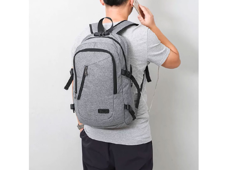 Mochila Antirrobo 30 LT Cable USB Gris Importclick