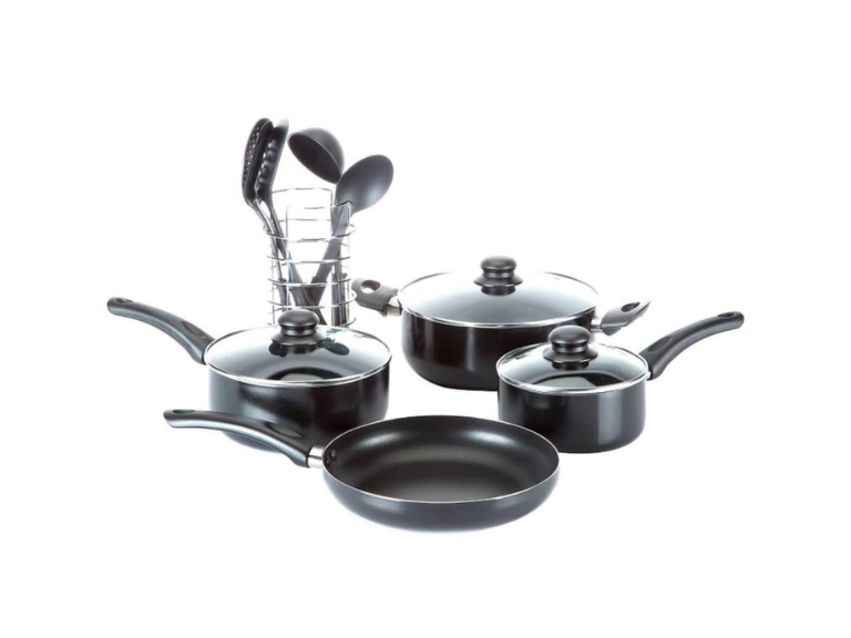 Juego Batería Cocina 13 Piezas Recubrimiento Antiadherente Negro Importclick