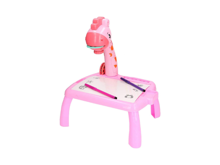 Mesa Proyector Dibujo Aprendizaje Trazos Infantil Jirafa Rosado Importclick