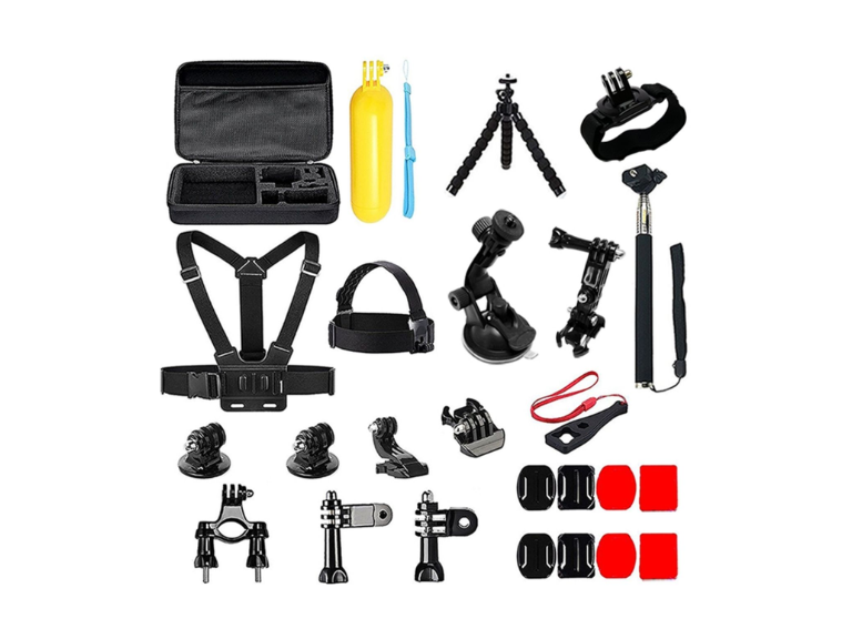 Kit 28 Accesorios Cámara Deportiva GoPro Estuche Importclick