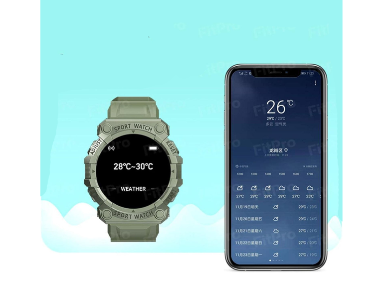 Reloj Smart Band Carga USB Deportivo Verde Importclick