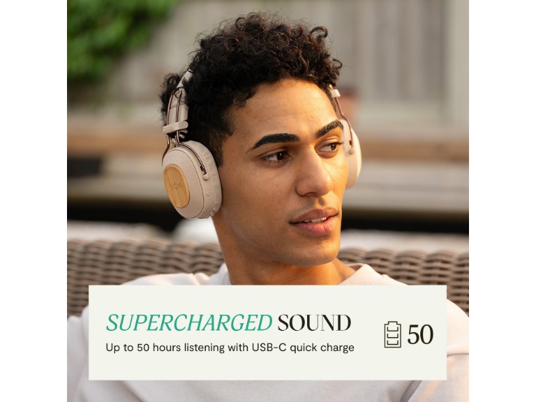 Audífonos Bluetooth Positive Vibration Riddim Cream Marley