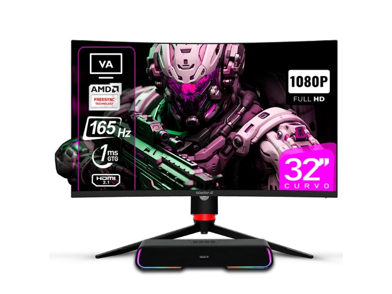 Pack Monitor Gamer 32&quot; Curvo FHD 1080 VA 165hz + Soundbar BT