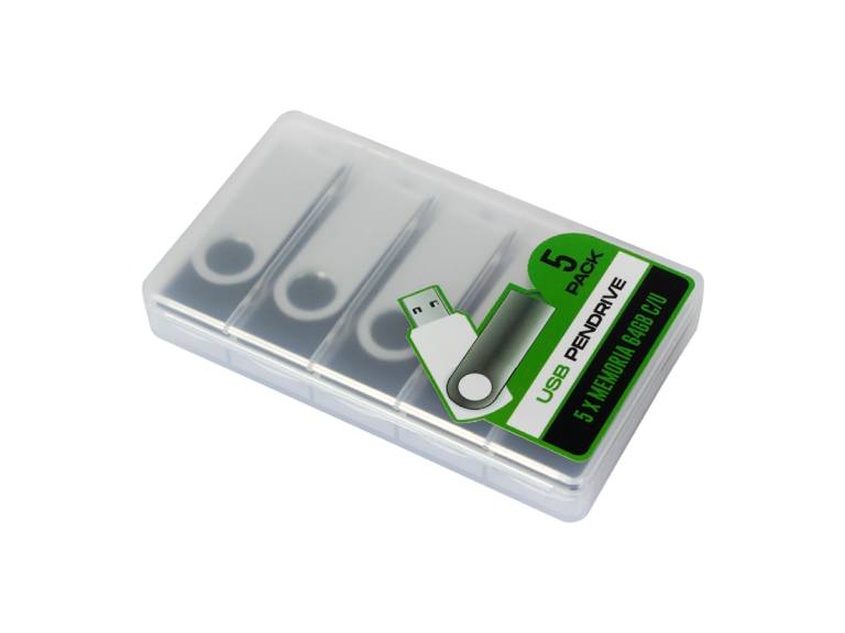 Set 5 USB Pendrive 64GB Negro