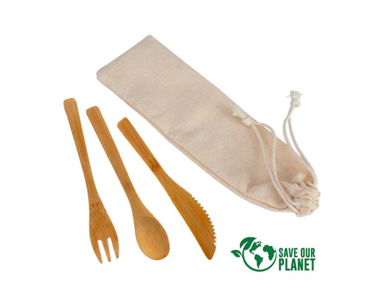 Set de 3 cubiertos de Bamboo