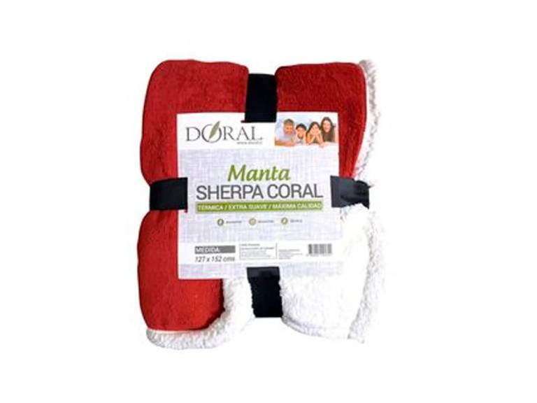Manta Coral Sherpa 127X152 Roja