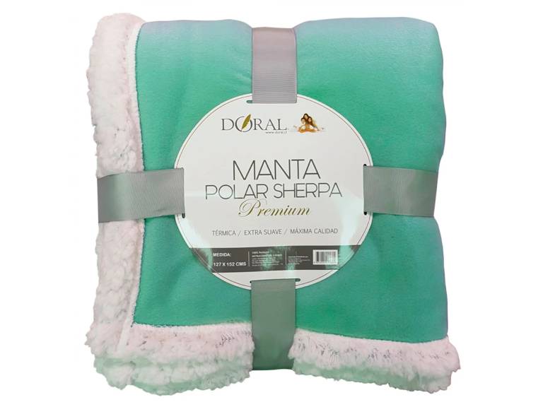 Manta Polar Sherpa Premium Doral Verde