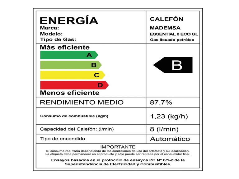 Calefont Gas Licuado Mademsa 8 Litros