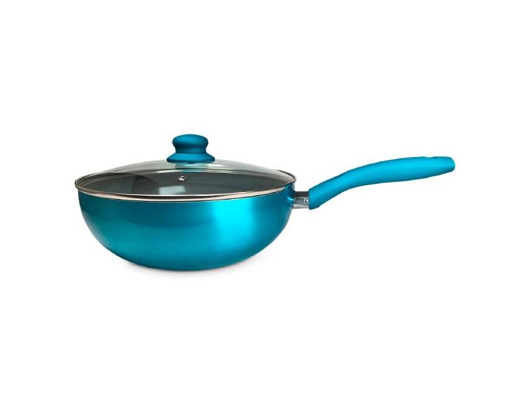 Wok Montecarlo Aluminio Metalizado 30 cm Turquesa Doral