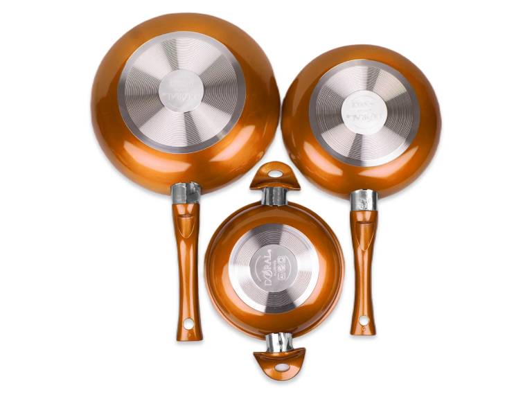 Set X3 Sartenes Palermo Antiadherente Cobre Doral