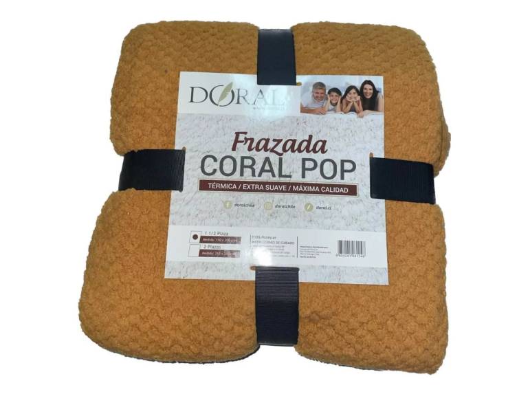 Frazada Coral Pop 1.5 Plazas Doral Amarillo