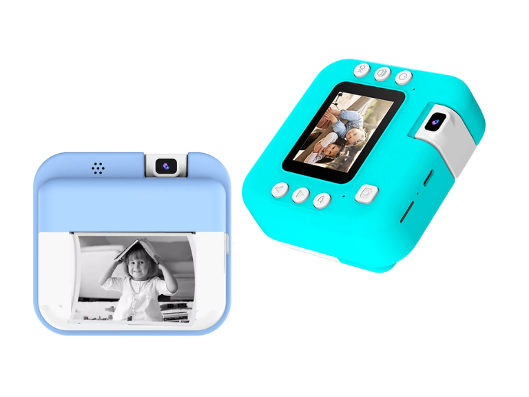 Cámara Instantánea Infantil Azul con Impresión Estilo Polaroid
