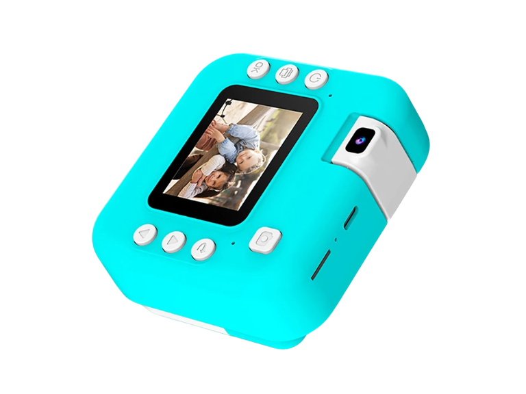Cámara Instantánea Infantil Azul con Impresión Estilo Polaroid