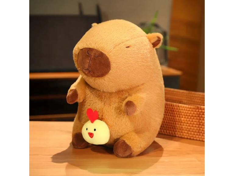 Peluche Capibara Con Pollito 30 cm Kawaii Infantil