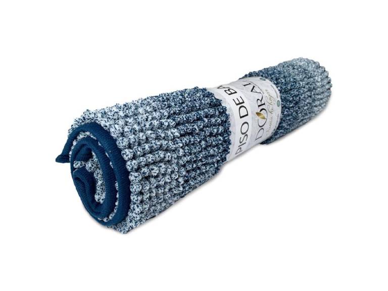 Alfombras de Baño Chenille 40×60 cm Azul Jaspeado