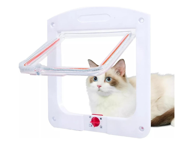 Puerta Abatible Exterior Mascotas Blanco