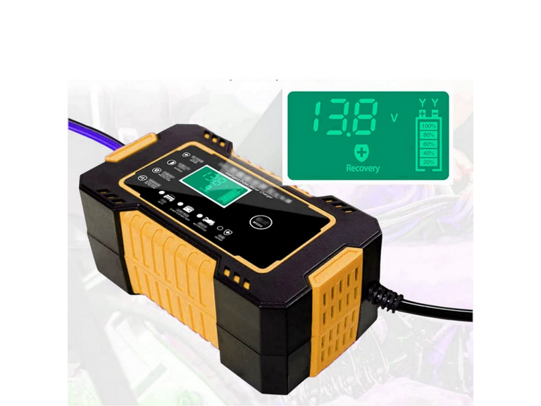 Cargador Batería Automóvil 6 AMP Monitor Carga Inteligente