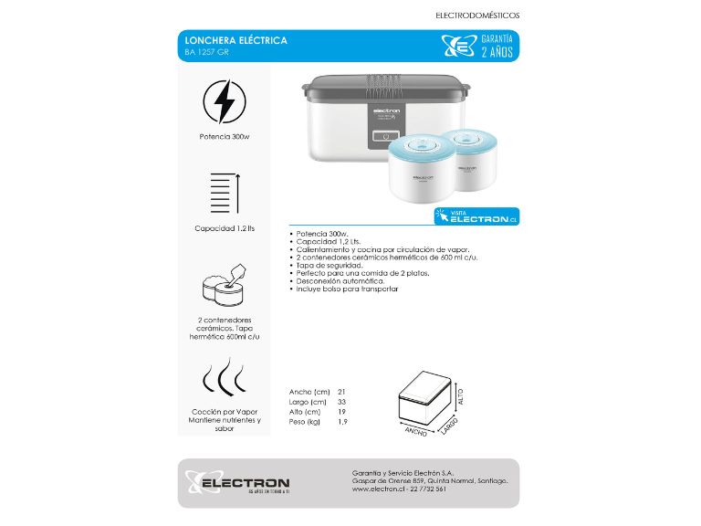 Lonchera Eléctrica Gris Electron