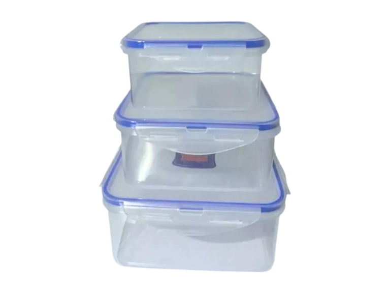 Set 3 Tupper Hermético Alimentos Plástico